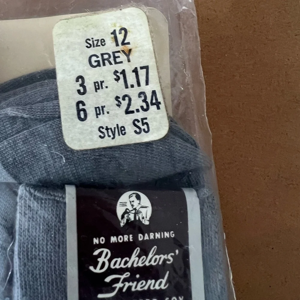 Vintage 1950s Bachelor’s Friend Men’s Socks – Unopened Original Package Size 12 - Picture 3 of 6